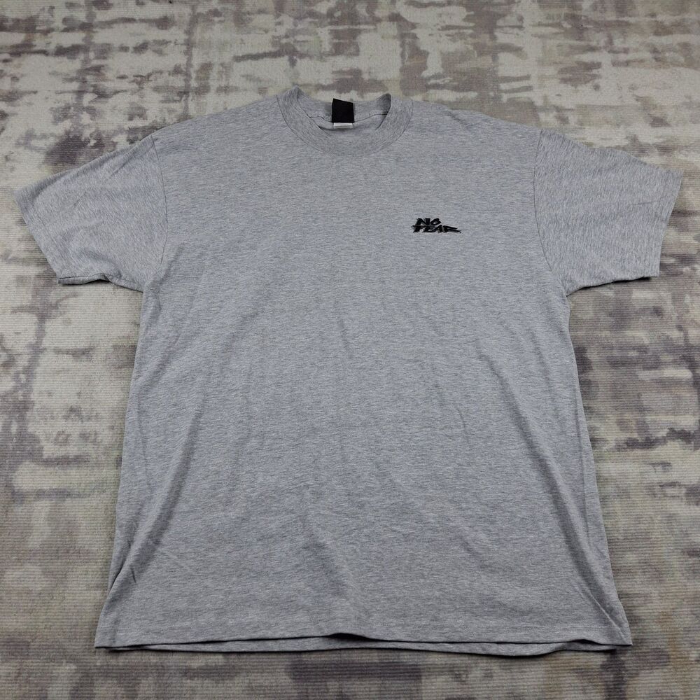 Vintage 90s No Fear Racing T Shirt XL Gray Made in USA 1996 200 MPH Moto Skate